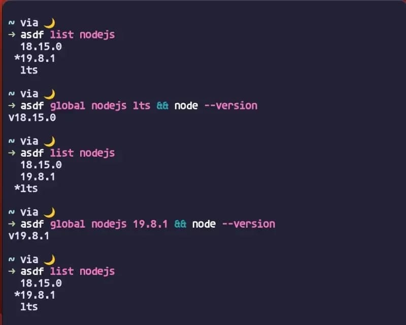 node 버전 변경