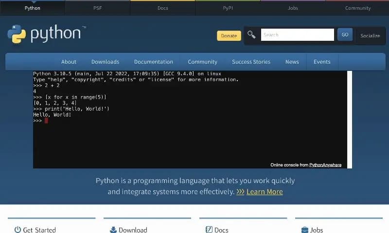 Python REPL 실행 화면