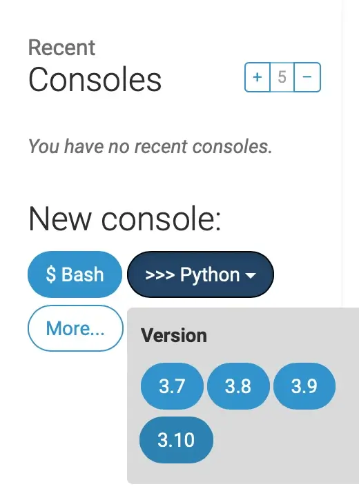 python anywhere 콘솔 선택