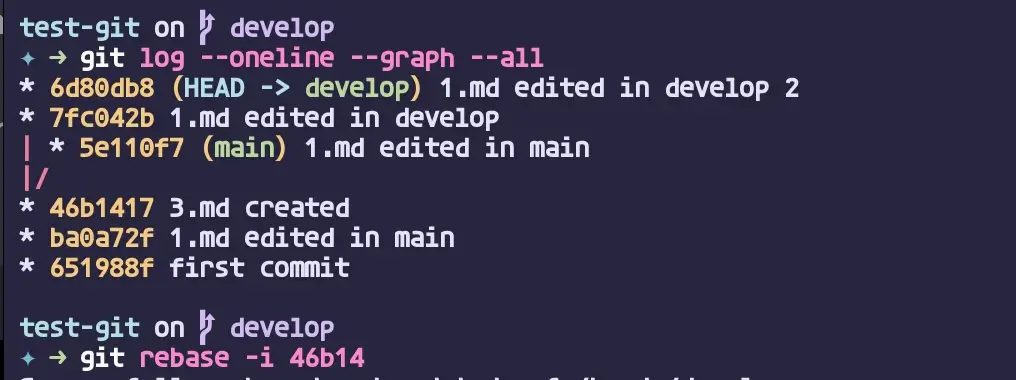 현재 커밋 히스토리